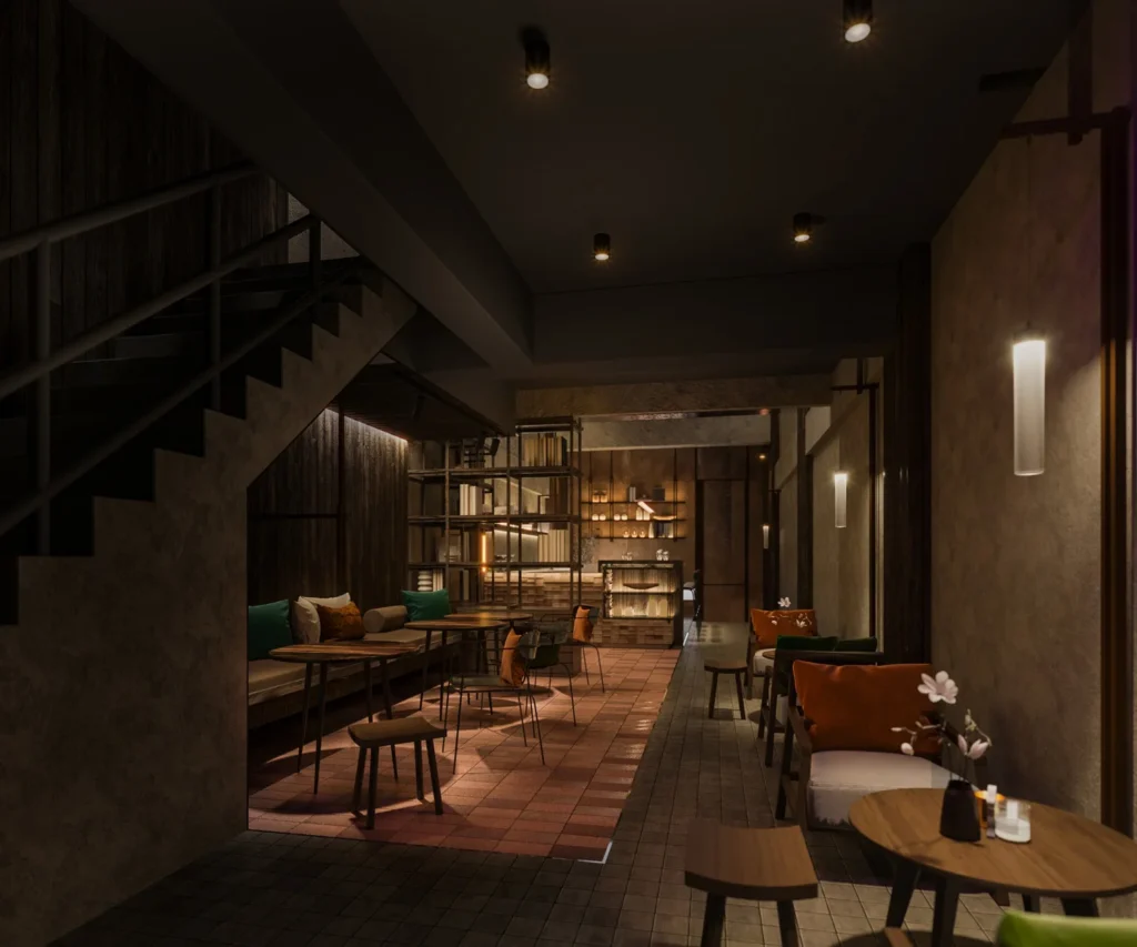 บรรยากาศโซนบาร์ Be_____ep Books and Bar แสงเงาและวัสดุสร้างความน่าค้นหา 1